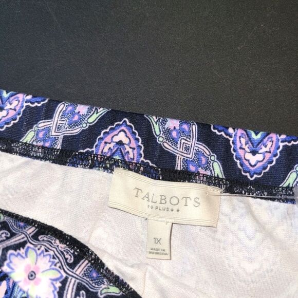 Talbots Navy Medallion Stretch Skirt 1X - Picture 3 of 7